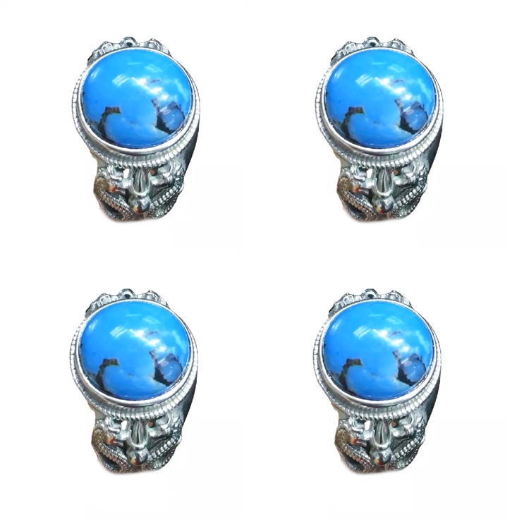 טורקיז הודו טבעות תכשיטים סטרלינג כסף טבעות אבני חן טורקיז טבעות 15