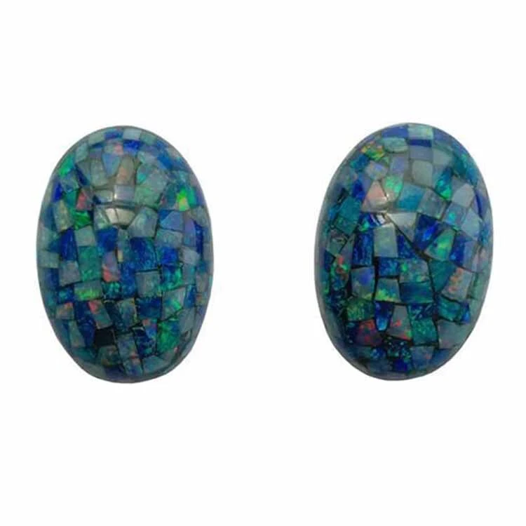 20X30x6.3mm albastru și verde natural etiopian opal Oval Caborhon Bijuterii piatră prețioasă 1