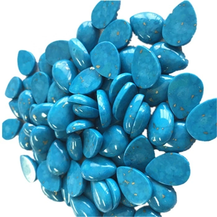 Natural gemstone  Turquoise cabochon pear shape blue  polishing and smooth  gemstone 1