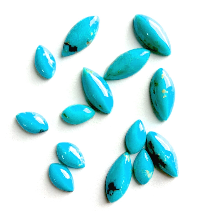 Sleeping Beauty Turquoise Navette cabochons gemstone jewelry 1