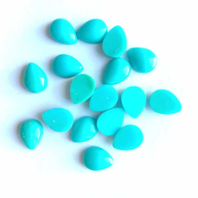 Colo de alta calidade Turquesa de alta calidade Natural Sleeping Beauty Turquoise Cabochon Pear Shapes 4mm 6mm 8mm 10mm 12mm 1