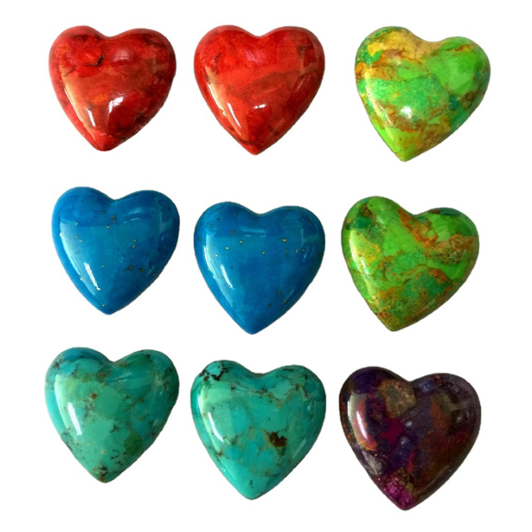 घाऊक नैसर्गिक फोर्कोइज हार्ट स्टोन्स कॅबोकॉन 15