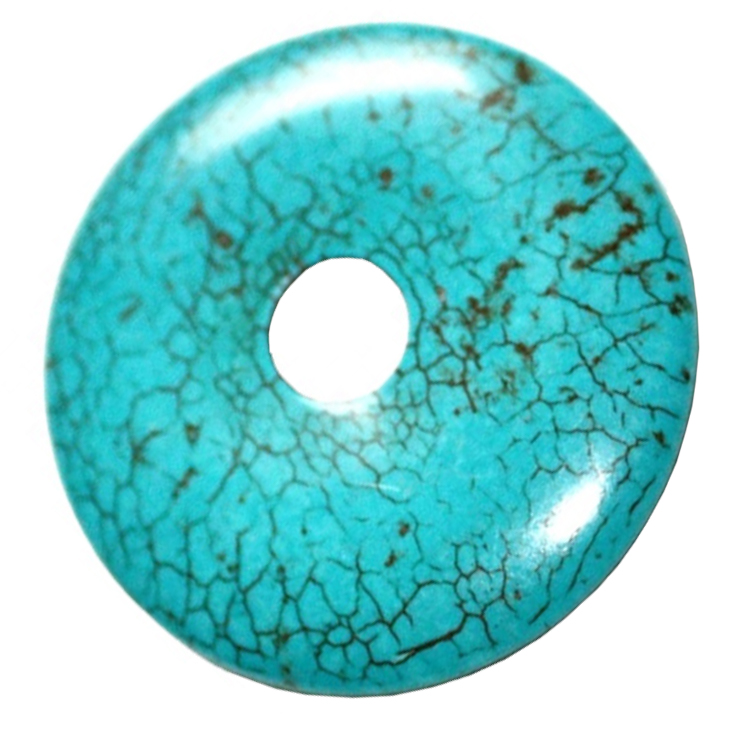 Mohave ფირუზი Donut მძივები მრგვალი ფირუზი ქვის Donut წრე მძივები Pendant 18