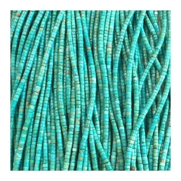 Natural Turquoise Heishi Button Gemstone Beads 1