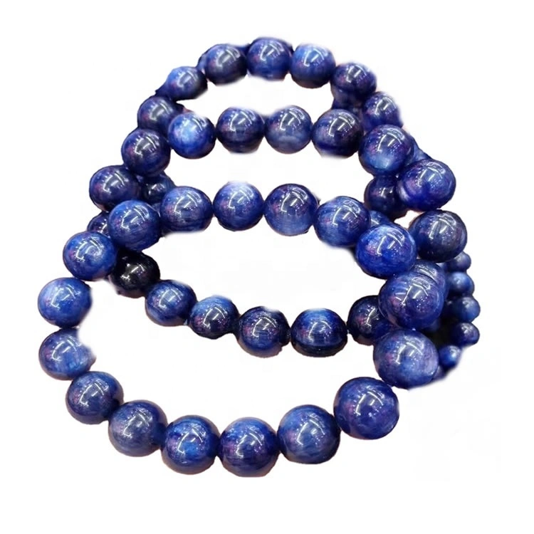 Kyanite Stretch Bracelet Smooth round beads Nugget Gemstone kyanite rough 1