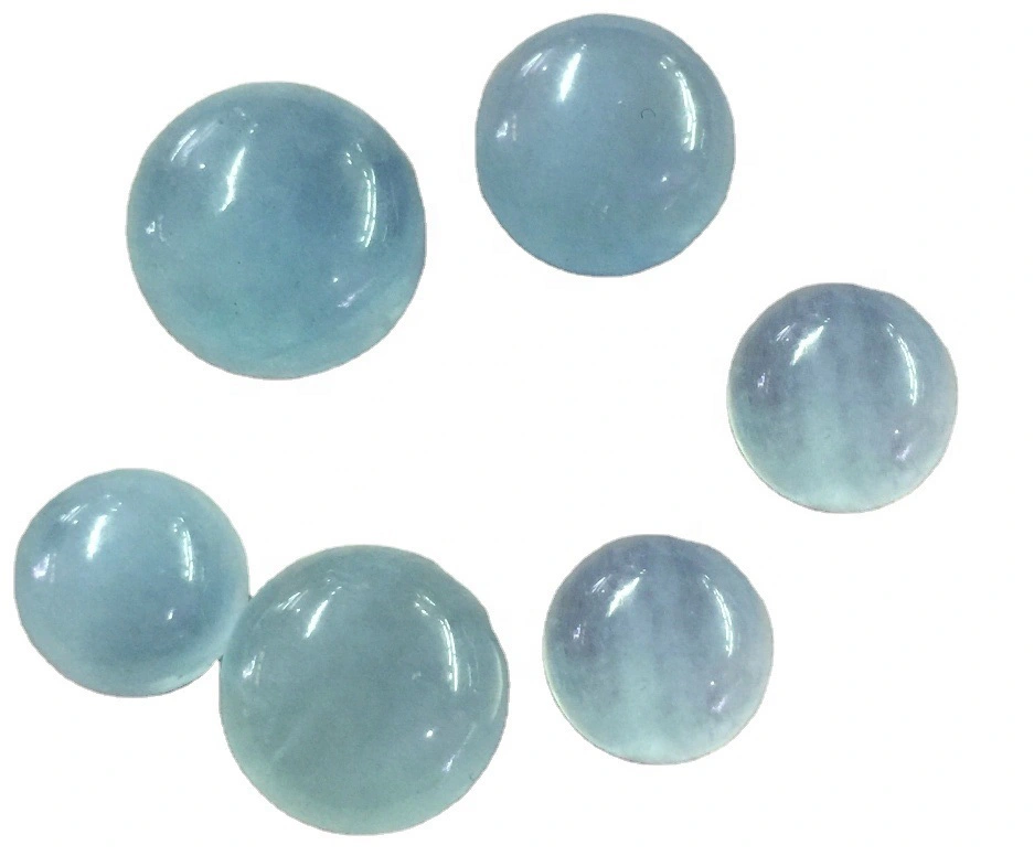 Natural pale milky blue aquamarine pear shaped cabochon loose gemstone1 1