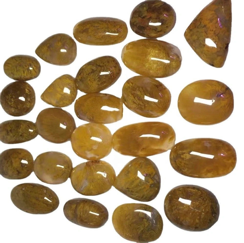 Natural Yellow Moss agate gemstone Moss agate Loose gemstone1 1