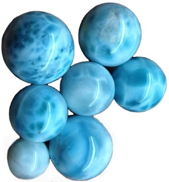 Natural round gemstone larimar beads 1