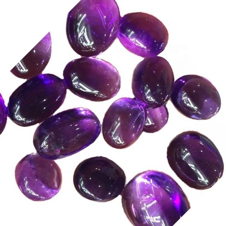 Romantyske pears leafde ovale foarmige natuerlike kristal amethyst cabochon 1