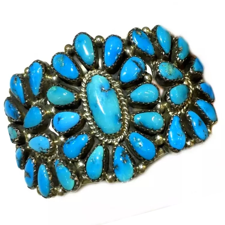 Isitayile esidala se-925 isilivere + yendalo ye-surquoise yendalo yenza i-wholedale 15