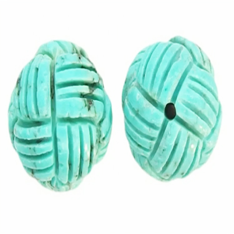 Beads Queen Blue Turquoise Handcrafted Beads Rose Carved Flower Stone 8MM 10MM 12MM 14MM Bulk Lot Options 15