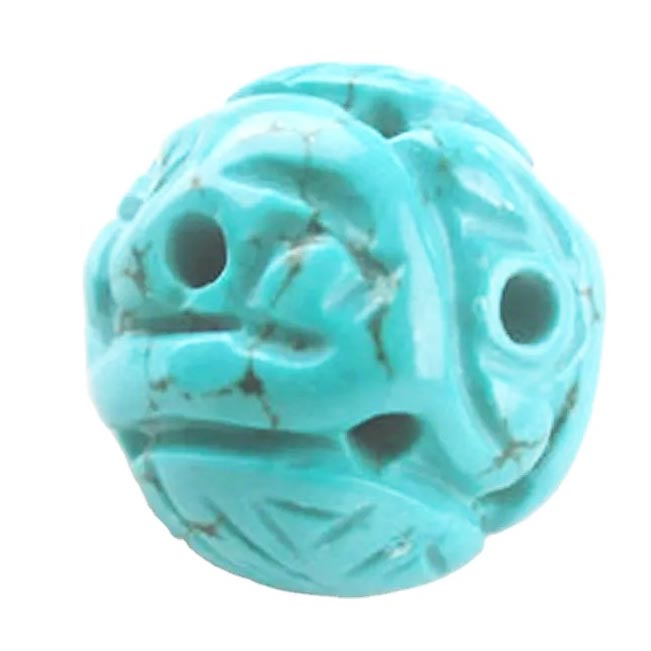 Natural Carved Turquoise Tibet Beads Echte Tibetaanske kralen Amulet snijd 15