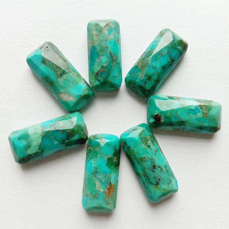 Natural Blue Copper Mohave Turquoise Square Flat back Cabochon calibrated Loose Gemstone Para sa Alahas Makin 1
