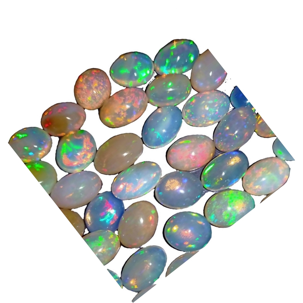 Perhiasan grosir cina kualitas terbaik oval cabochon datar kembali natural opal gemstone untuk pembuatan perhiasan 1