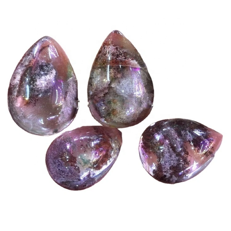Oant oantreklik 3 ien seldsum !!! Topkwaliteit Garden Quartz Pear Shome CabochOn 1