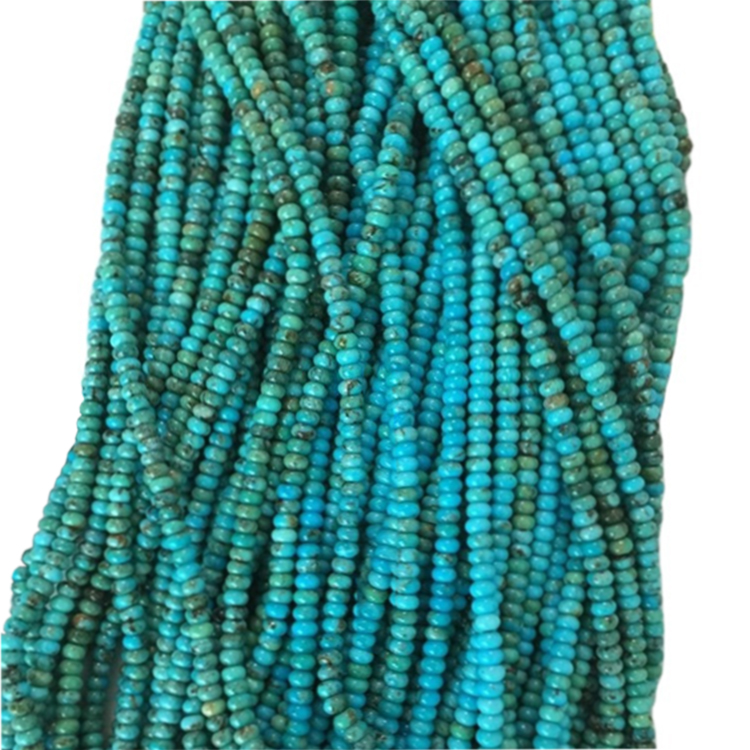 Rondel turquoise gu nàdarra& Grìogagan Abacus 18