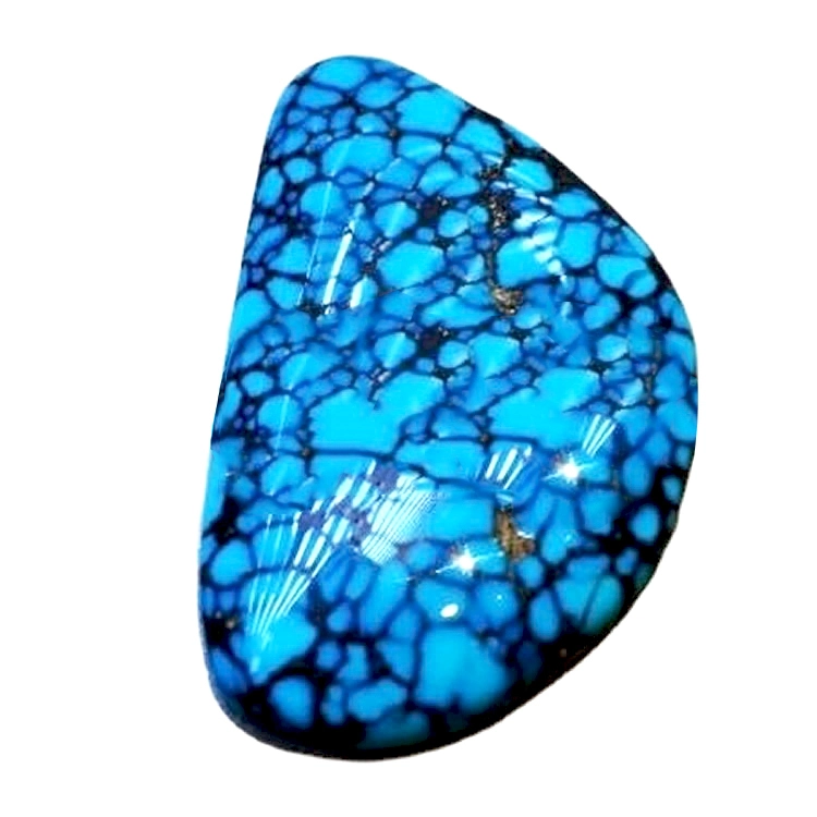 Spider Web Rare Natural Bule Color Turquoise Gemstone Cabochons Turquoise Oval Cabochon 64 قلب برش لهستانی 1