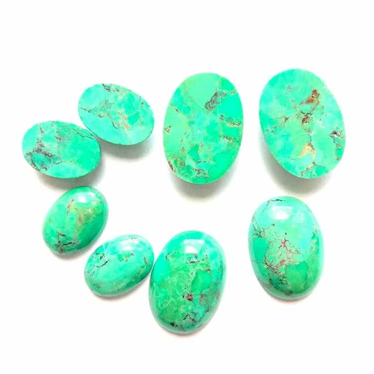 Turkoois Cabochon Paar Edelsteen Lang Ovaal Plat Agter Edelsteen GroothandelTurkoois Edelsteen 10x20mm 1