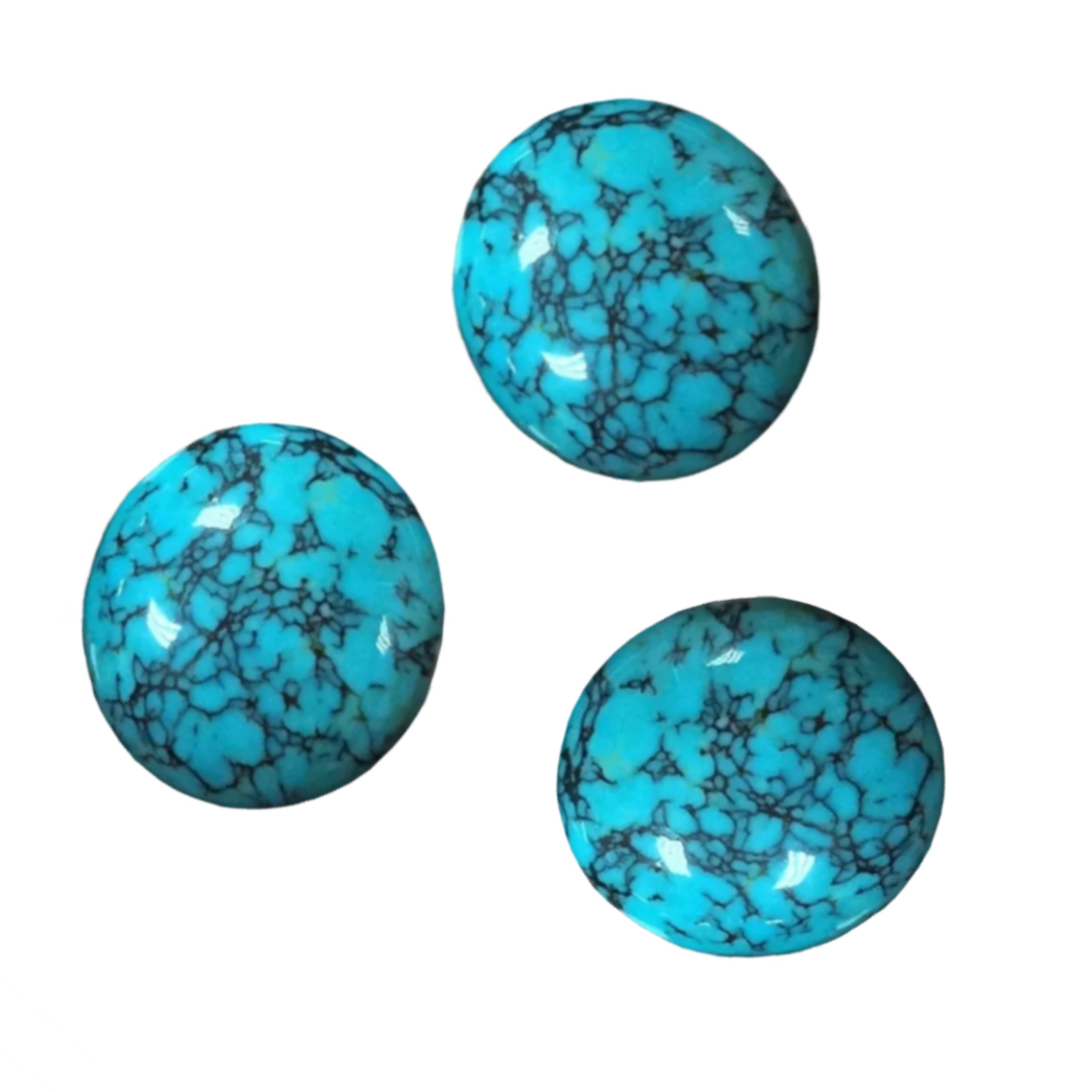 Natural Tibetan Turquoise Gemstone Top Quality Turquoise Round Cabochon Turquoise Gemstone Paggawa ng Alahas 15