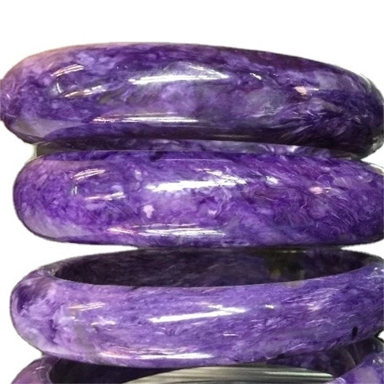 55-60mm Diámetro interior Diámetro Charoito Natural Brazalete Impresionante Natural Dark Purple Charoite Bangle 1