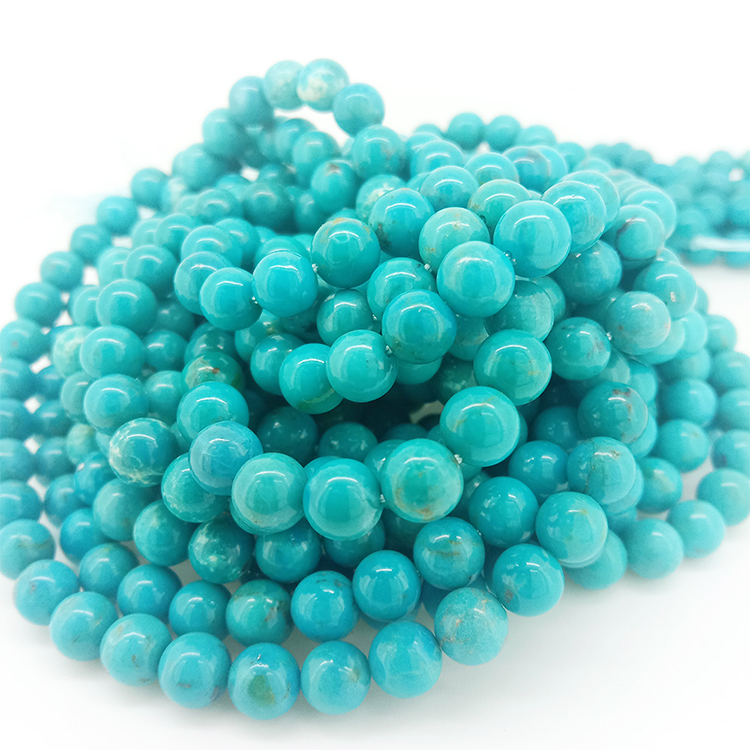 6mm halisi turquoise pande zote shanga Gemstone Jumla. 18