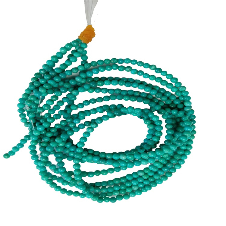 Təbii firuzəyi dəyirmi muncuq Gemstone Topdansatış 18