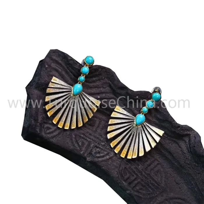 ຕຸ້ມຫູສີຟ້າ turquoise ທີ່ດີທີ່ສຸດຜູ້ສະຫນອງມືອາຊີບ | ZH Gems 1