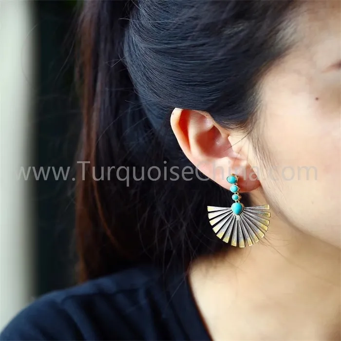 ຕຸ້ມຫູສີຟ້າ turquoise ທີ່ດີທີ່ສຸດຜູ້ສະຫນອງມືອາຊີບ | ZH Gems 3