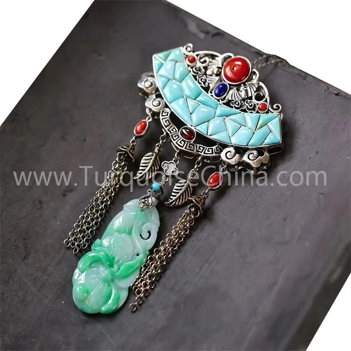 ក្រុមហ៊ុនផលិត ផ្គត់ផ្គង់ pendant turquoise ពិតប្រាកដផ្ទាល់ខ្លួន | ត្បូង ZH 5