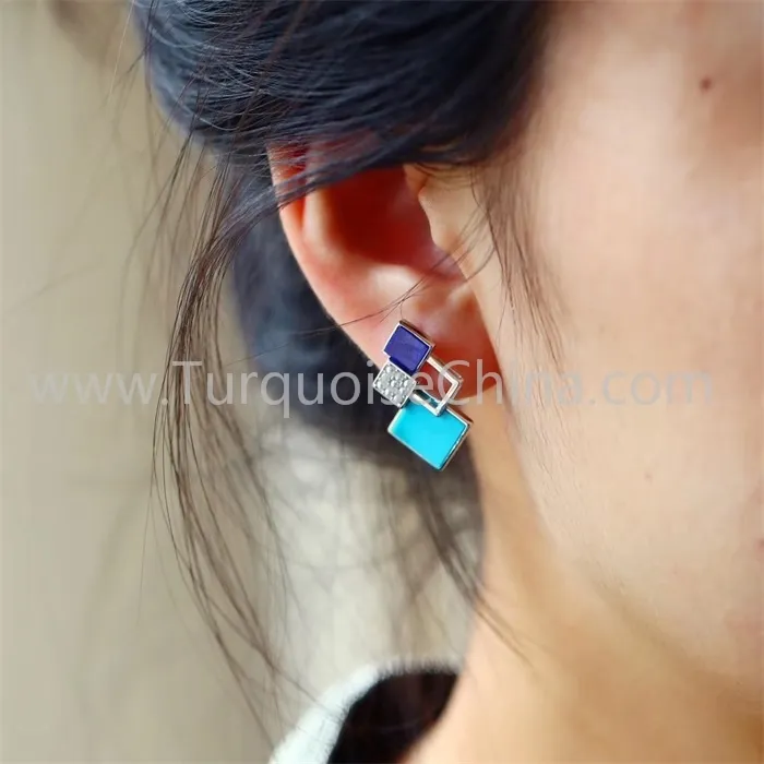 ZH Gems | beautiful turquoise blue earrings supplier 1