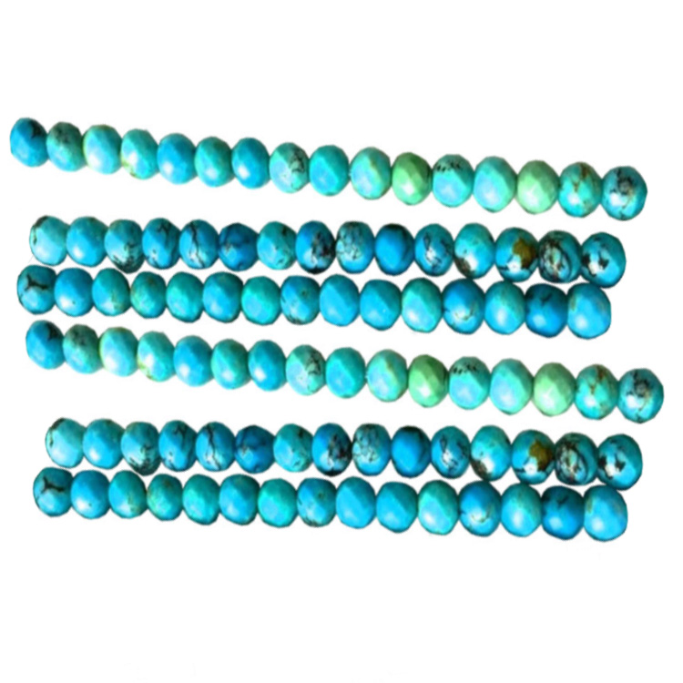 Asli Putaran Arizona Tidur Kecantikan Turquoise Beads Faceted 18