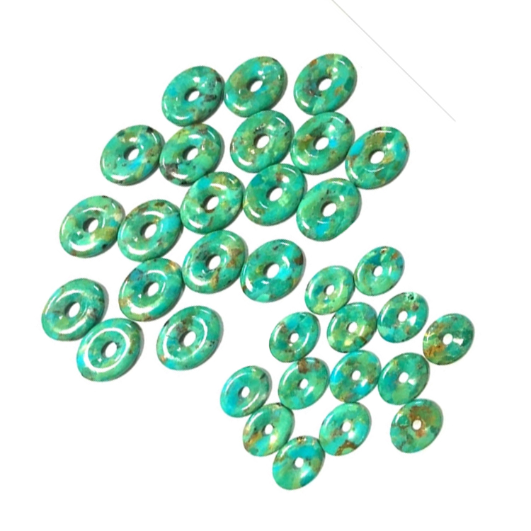 Manuia Faanatura American Turquoise Circle Beads& Lopa Tonu Turquoise mo le Faia o Maua (10-50mm) 18