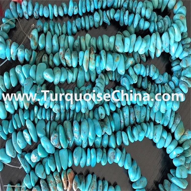 Natural small turquoise chips natural turquoise, full strand 7