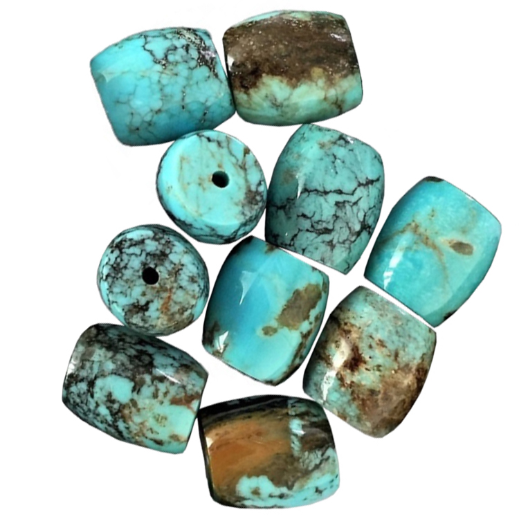 Turkesa danbor aleak, naturala, nahasketa tamaina eta kolorea, 10 mm-tik 60 mm-ra, zuloa: 1 mm, 100 kg handizkako 18