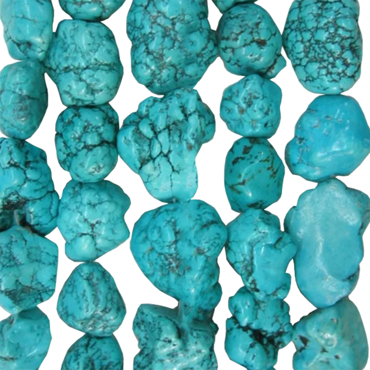 אמיתי ספיידרוויב הוביי טבעי טורקיז חרוזי נאגט 18