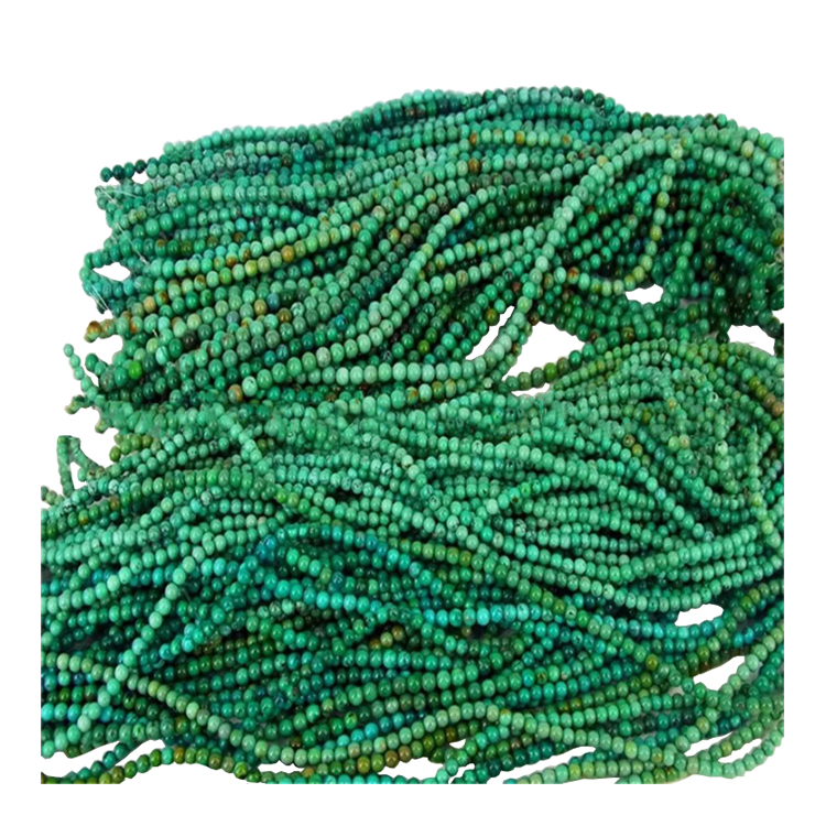 Apple Green Mohave Smooth Lenkijos turkis apvalios karoliukai papuošalai 18