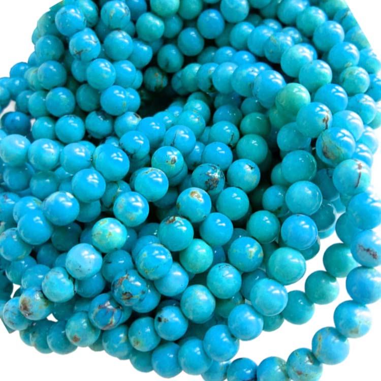 Umbala oluhlaza okwesibhakabhaka waseMelika ngokwendalo iTurquoise Amaso aLitye aKhululweyo aRhandileyo Ukwenza ubucwebe bentsimbi yomqala 18