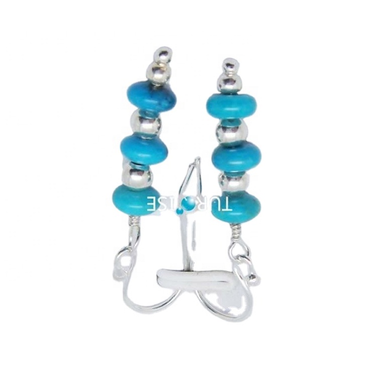 Zh Gems | Góð gæði Big Turquoise Eyrnalokkar Framboð 6