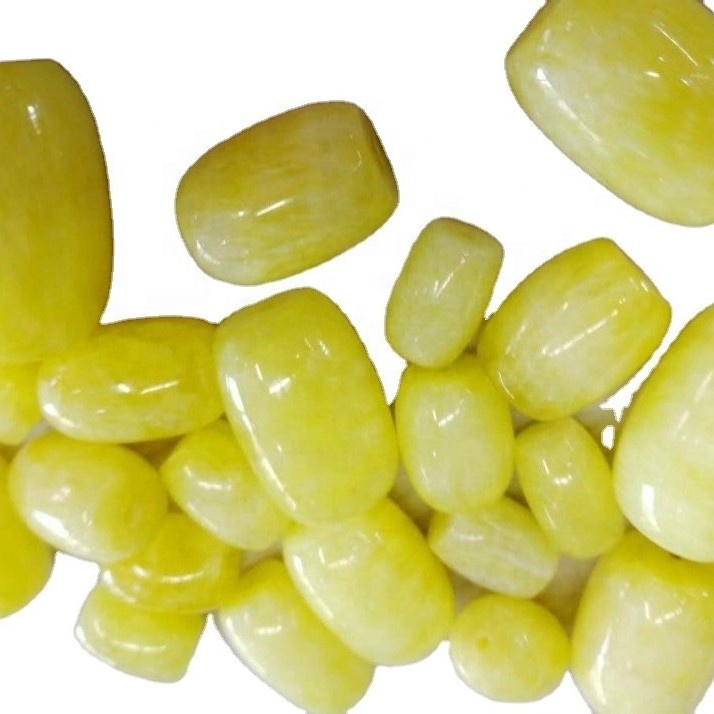 Smithsonite сары түстөгү барабан мончок дүң 34