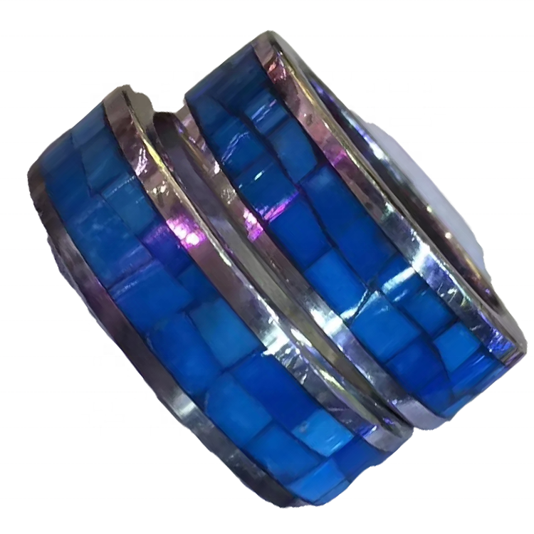 Komprimirana tirkizna mozaička umetnuta ručno oslikana narukvica 34