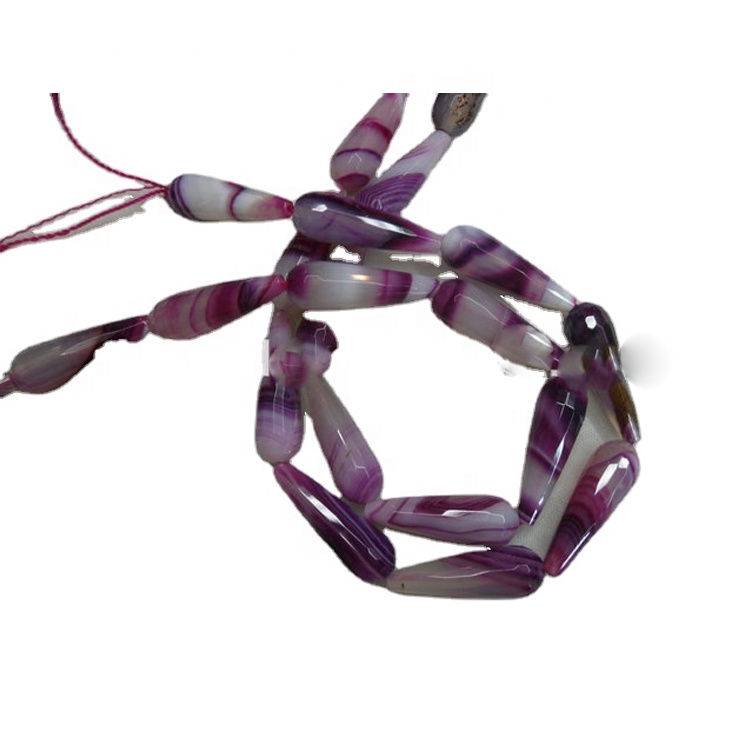 Vruće prodaje prirodne ljubičaste zebre stripe agate perle drago kamenje 34