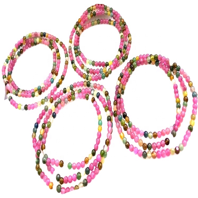 18inch Chất lượng hàng đầu Tourmaline Rubellite Apyrite Vòng hạt vòng tay Trang sức 19