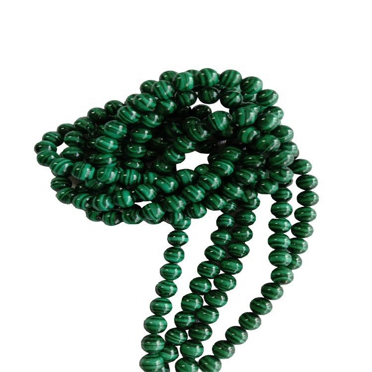 String Hijau Malachite 8mm Round Gemstone Beads 1Strand Membuat Grosir 7