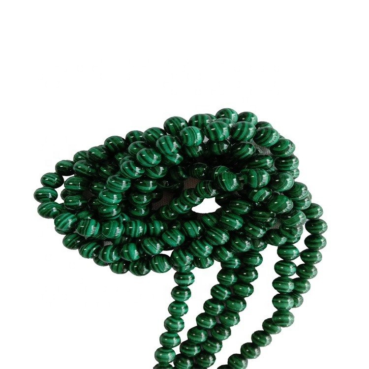 String Green Malachite 8mm Ronda Beads de pedres precioses 1strand fer a l'engròs 7