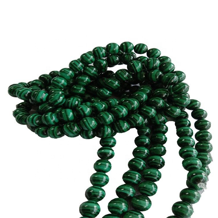 String Green Malachite 8mm Ronda Beads de pedres precioses 1strand fer a l'engròs 9