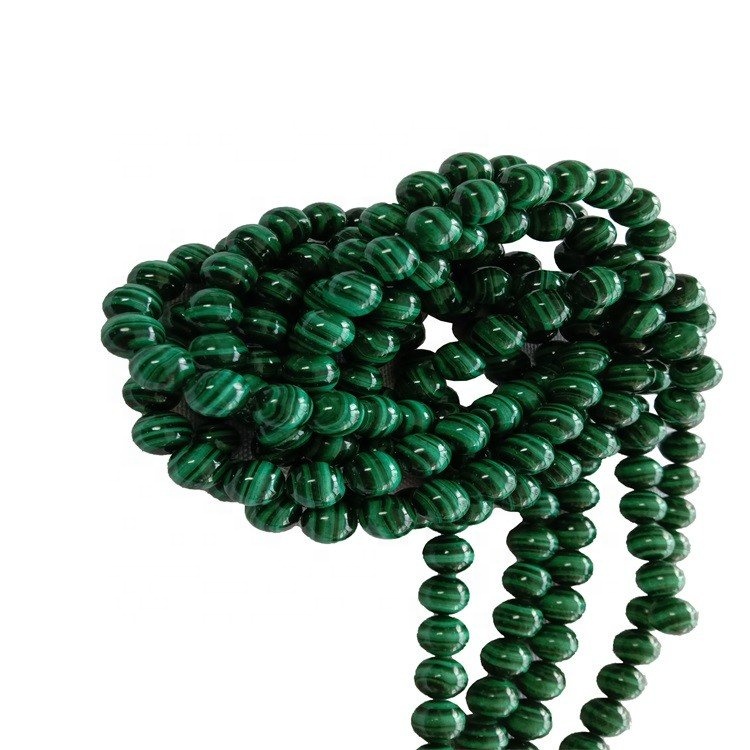 String Hijau Malachite 8mm Round Gemstone Beads 1Strand Membuat Grosir 9