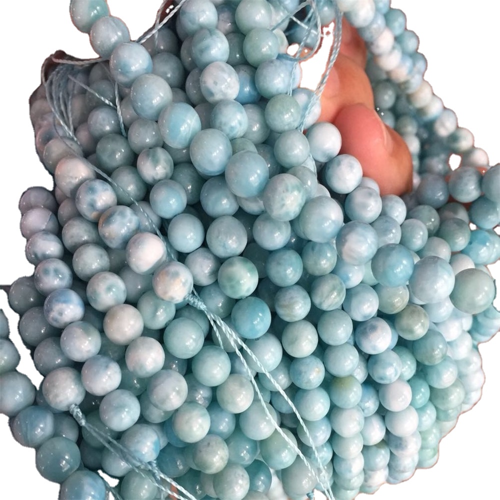 പുതിയ ഉൽപ്പന്നം കുറഞ്ഞ വില നാച്ചുറൽ ലാരിമർ റ round ണ്ട് കല്ല് മുത്തുകൾ 35