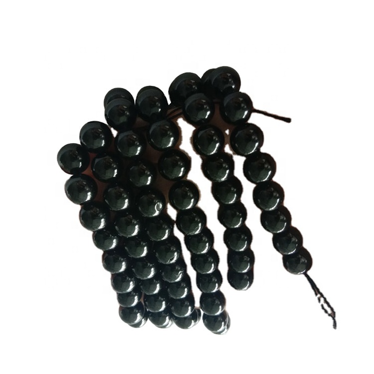 Natural Black Spinel Gemstone Round Perlur 8mm Black Spinel Perlur Strings Skartgripir 11