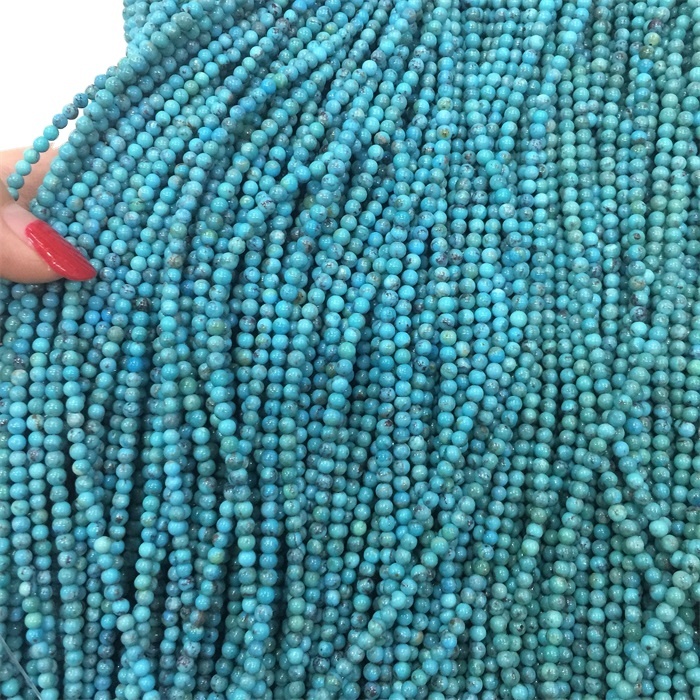 Természetes tömörített türkizkörös gyöngyök valódi kő laza gem kő gyöngyök 34
