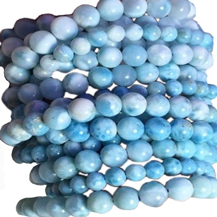 Braccialetti di Larimar naturale rare lucidatura e pietra preziosa liscia 28